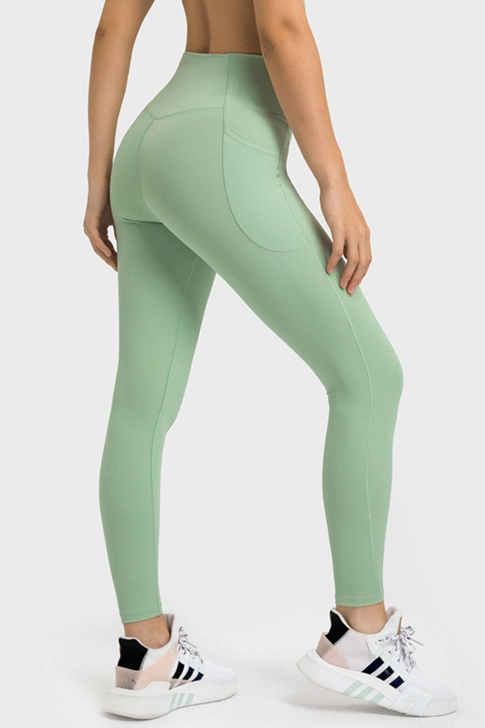 V - Waist Leggings with Pockets - Leggings - Mint - Bella Bourget