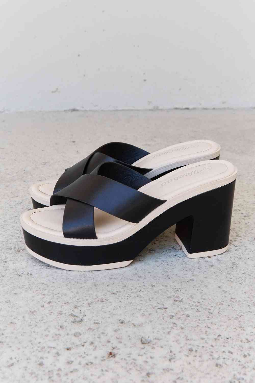 Weeboo Cherish The Moments Contrast Platform Sandals in Black - shoes - Black - Bella Bourget