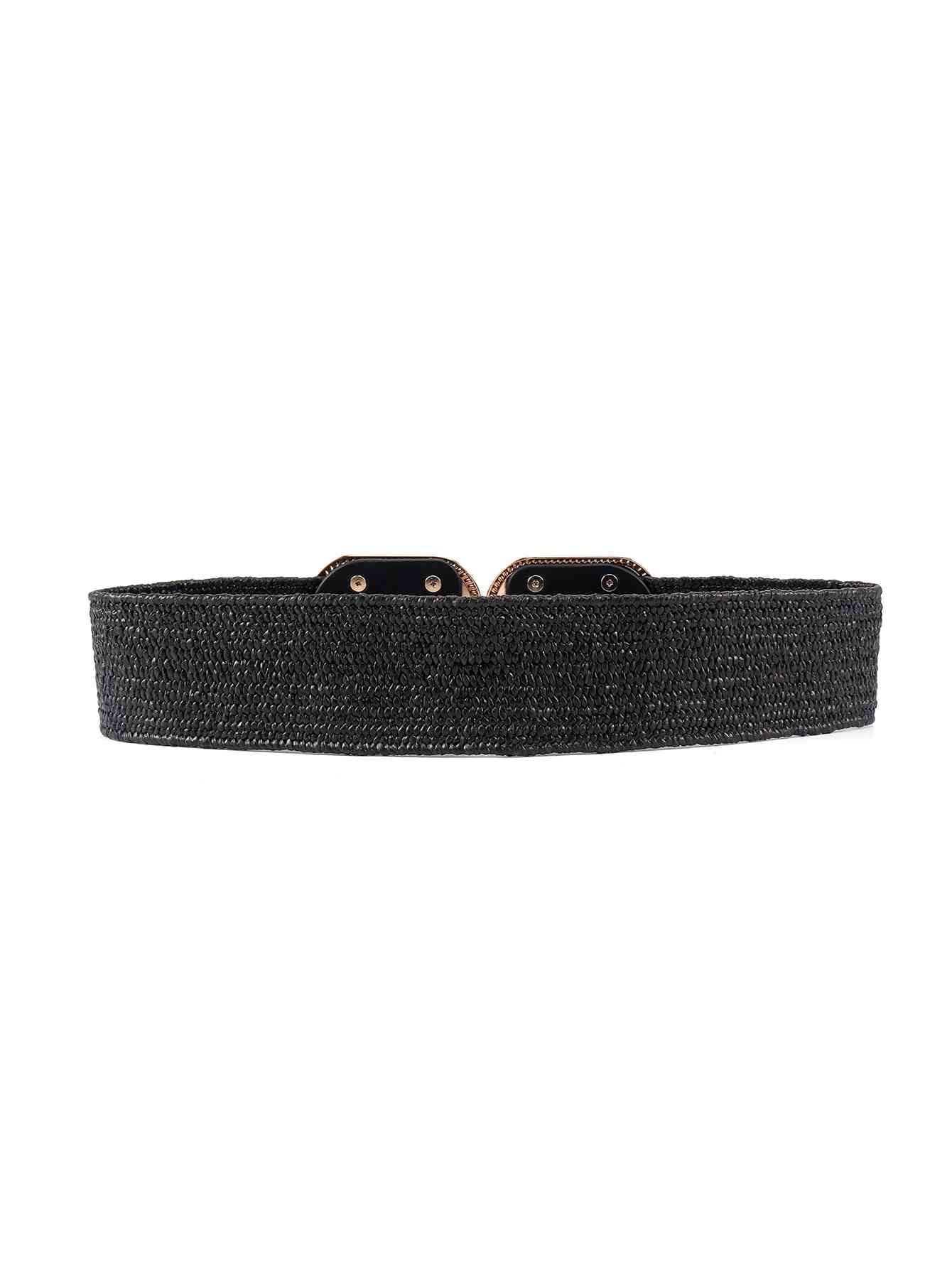 Wide Braid Belt - belt - Black - Bella Bourget