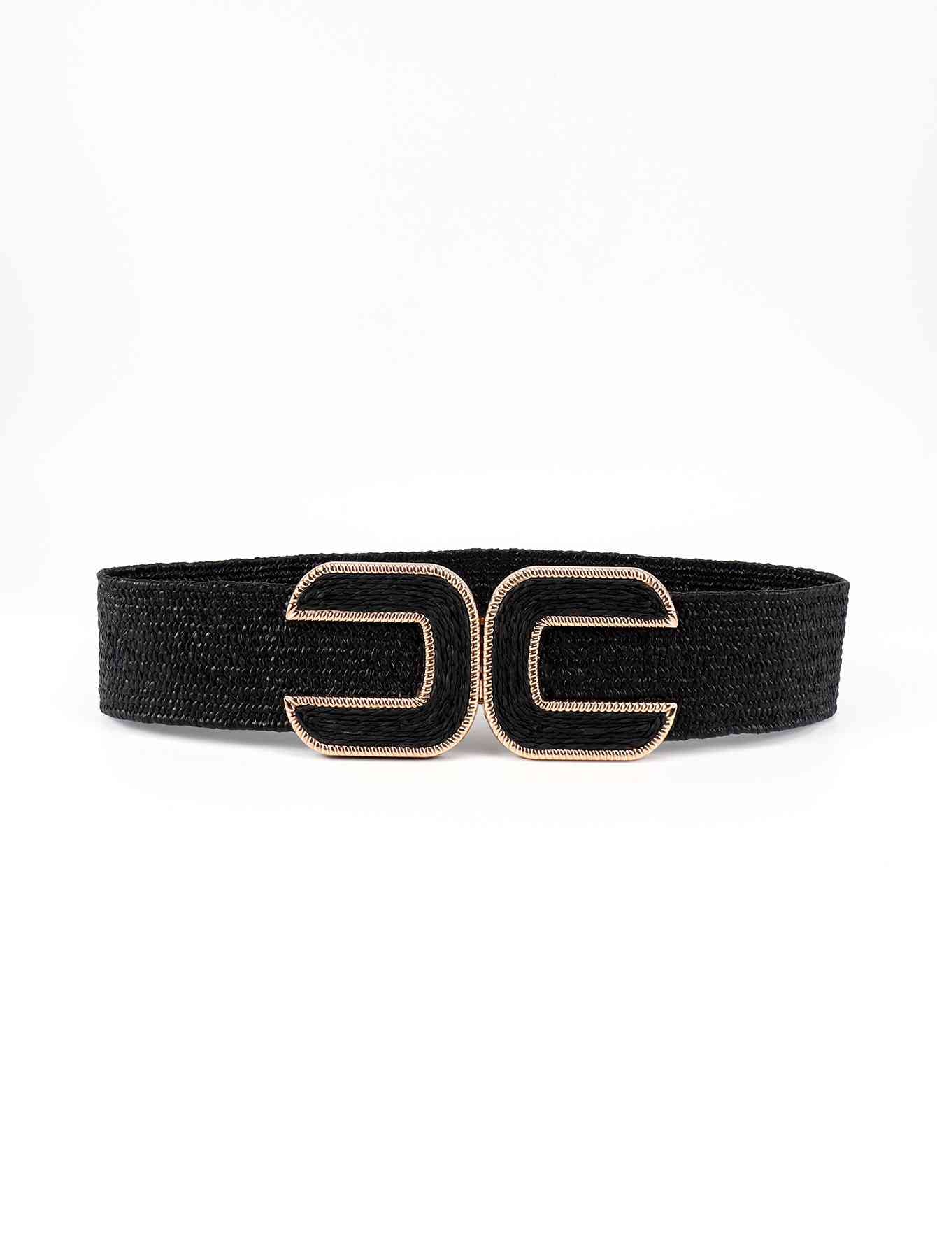 Wide Braid Belt - belt - Black - Bella Bourget