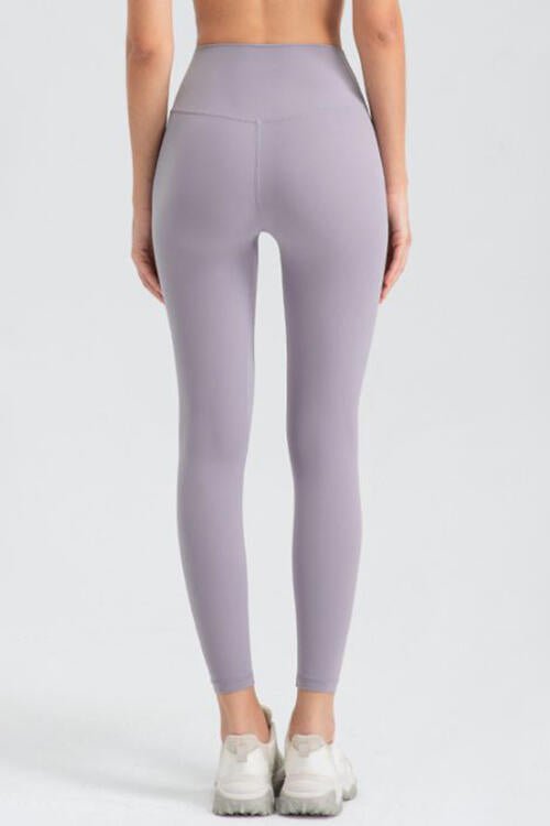 Wide Waistband Slim Fit Active Leggings - Athletic Leggings - Lavender - Bella Bourget