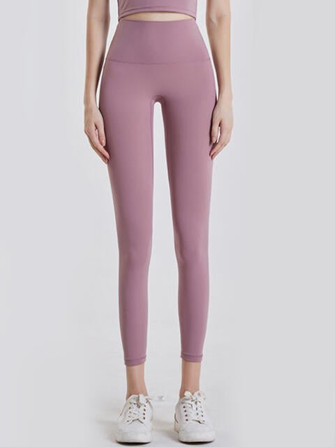 Wide Waistband Sports Leggings - Athletic Leggings - Lilac - Bella Bourget