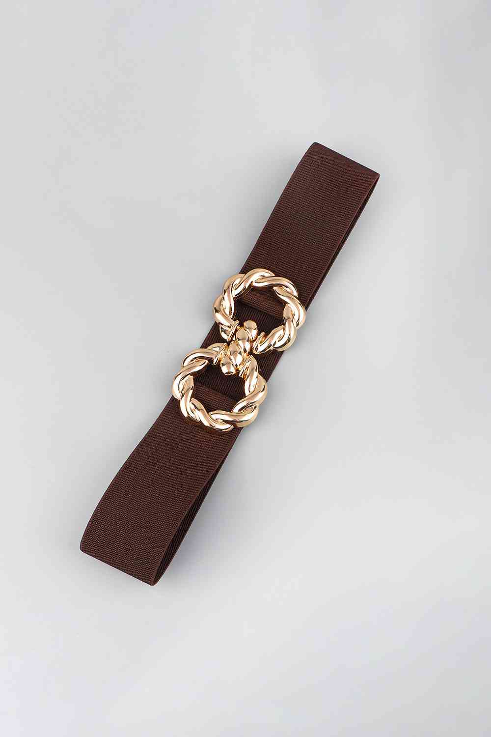 Zinc Alloy Buckle Elastic Belt - belt - Chocolate - Bella Bourget