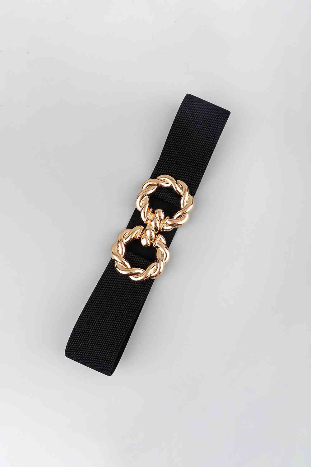 Zinc Alloy Buckle Elastic Belt - belt - Black - Bella Bourget