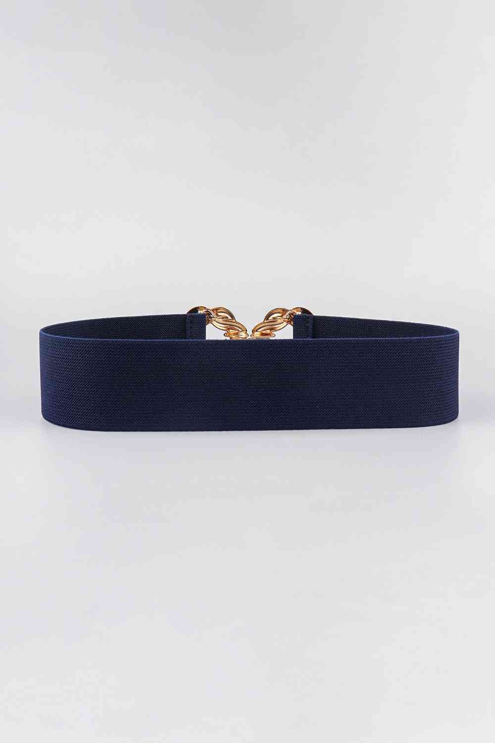 Zinc Alloy Buckle Elastic Belt - belt - Dark Navy - Bella Bourget