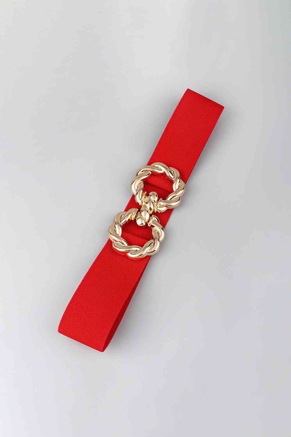 Zinc Alloy Buckle Elastic Belt - belt - Red - Bella Bourget