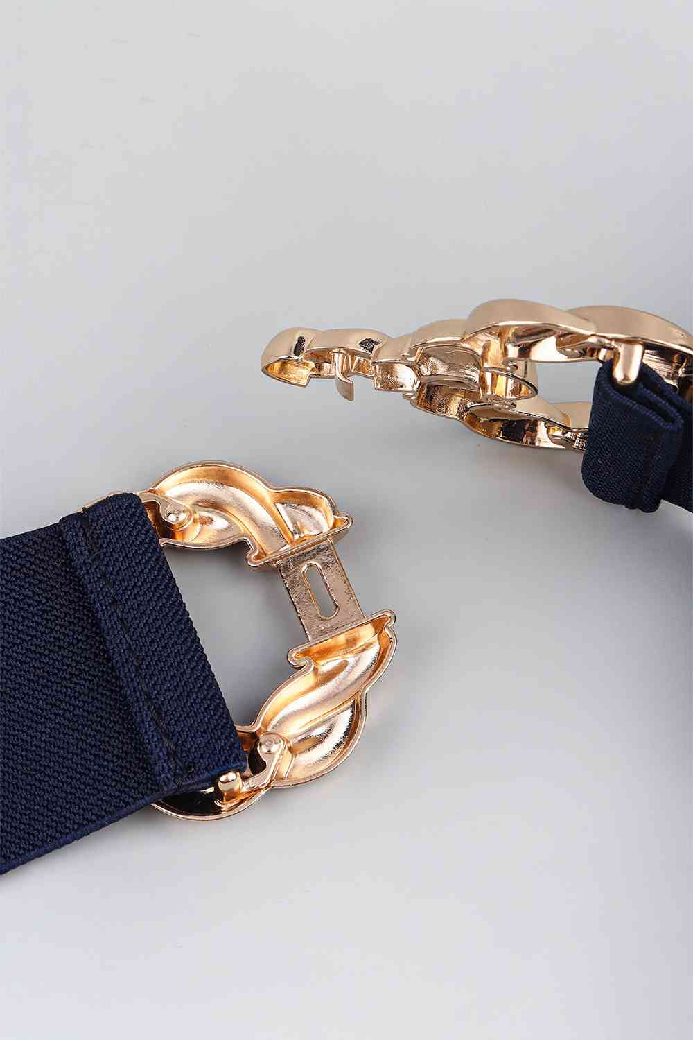 Zinc Alloy Buckle Elastic Belt - belt - Dark Navy - Bella Bourget