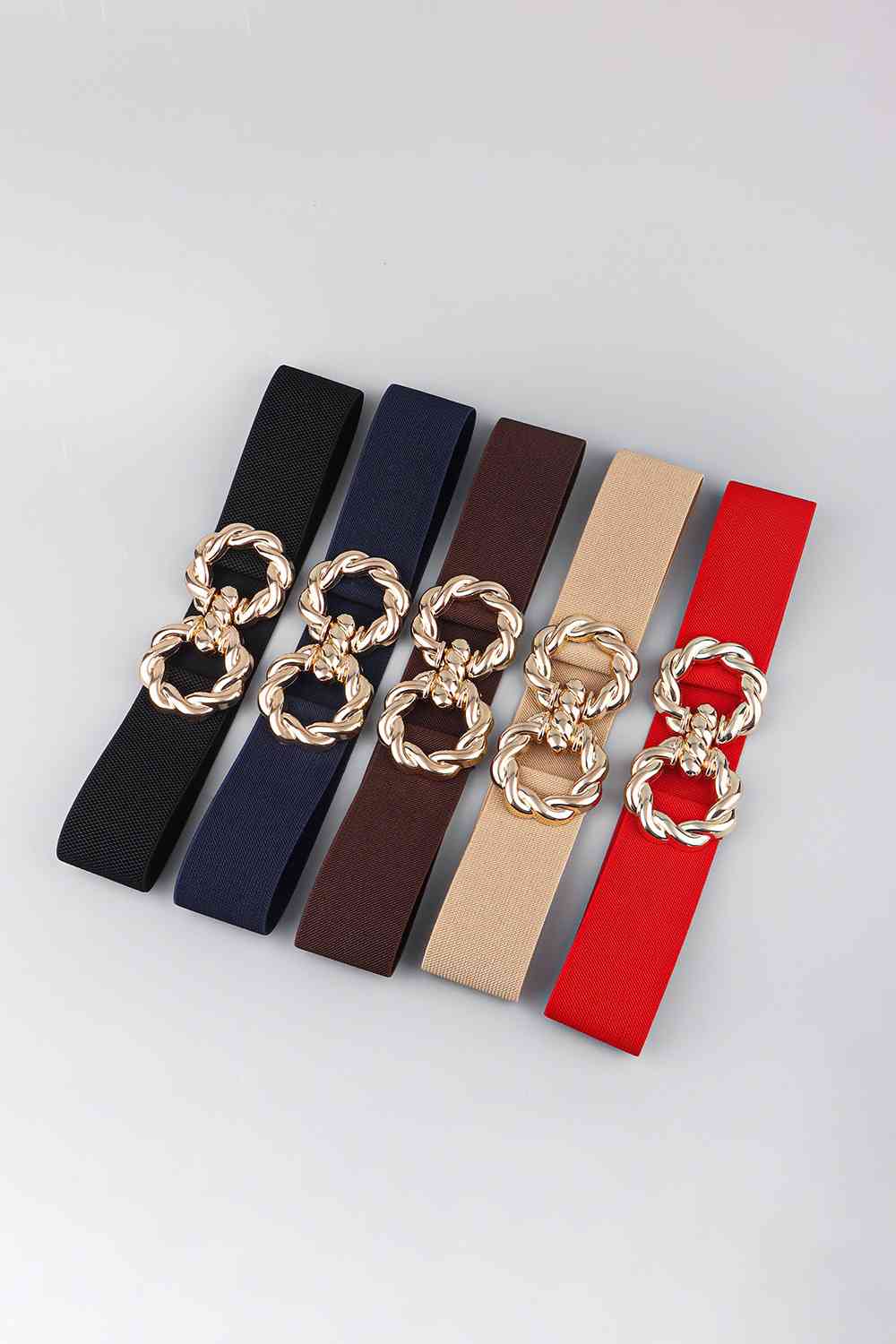 Zinc Alloy Buckle Elastic Belt - belt - Sand - Bella Bourget