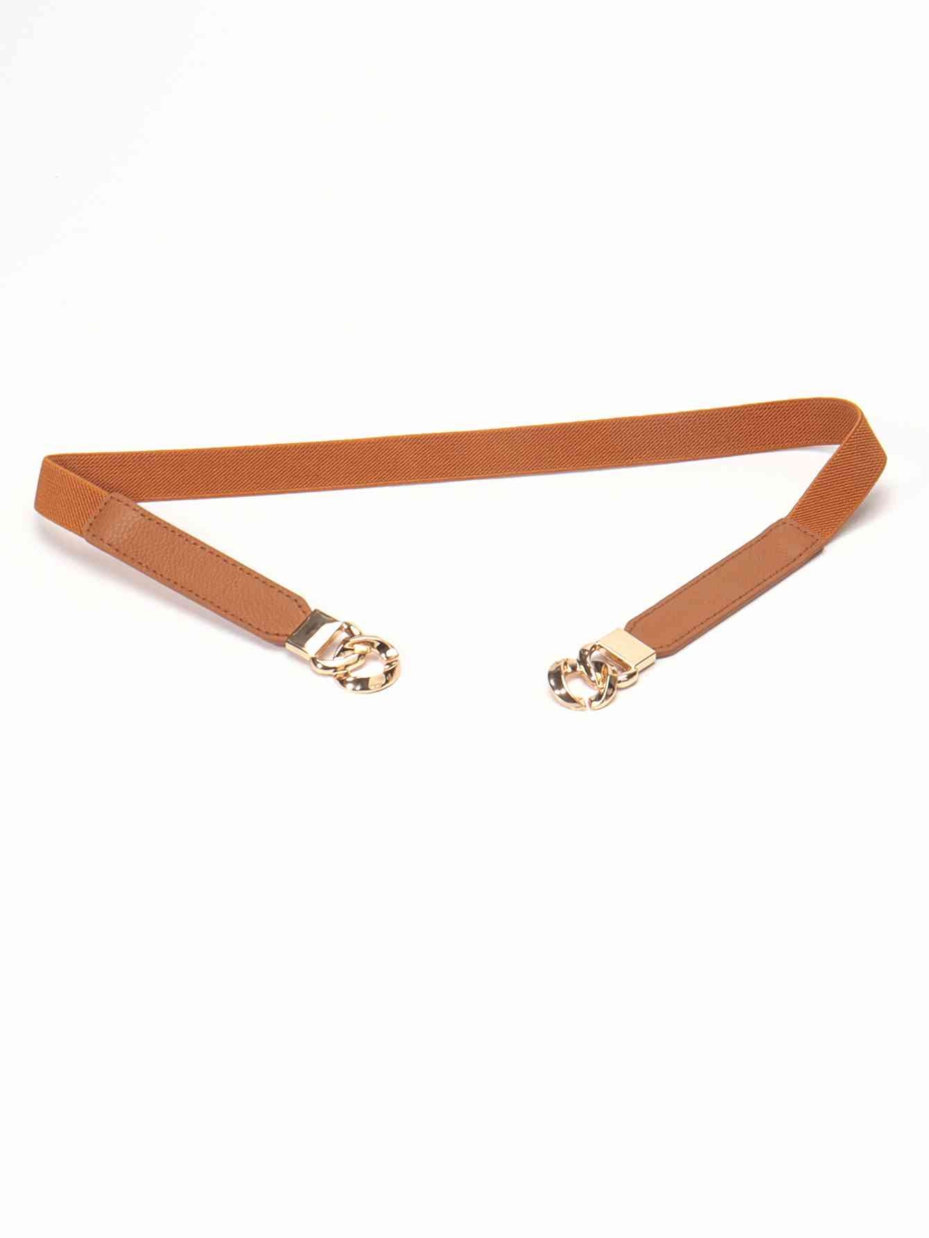 Zinc Alloy Buckle Skinny Elastic Belt - belt - Ochre/Gold - Bella Bourget