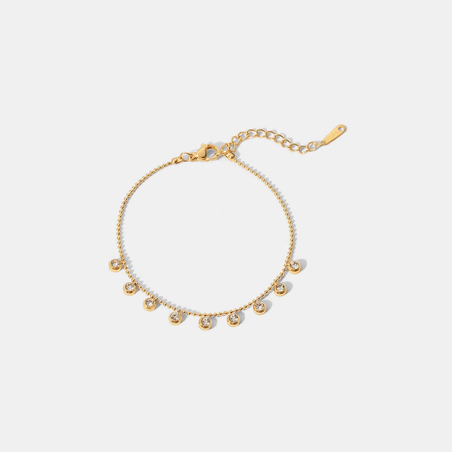 Zircon 18K Gold - Plated Chain Bracelet - Bracelets - Gold - Bella Bourget