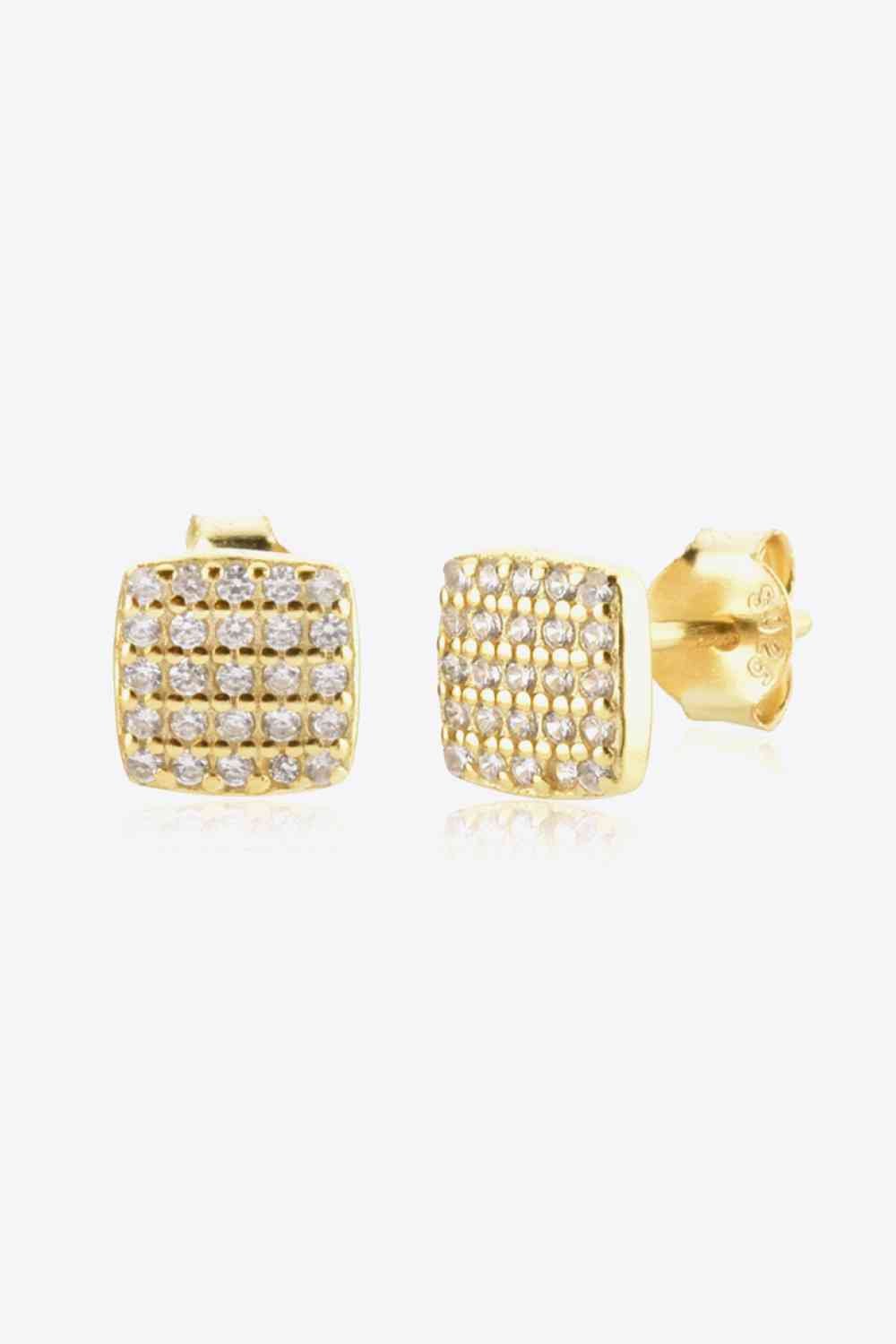 Zircon Stud Earrings - Earrings - Gold - Bella Bourget